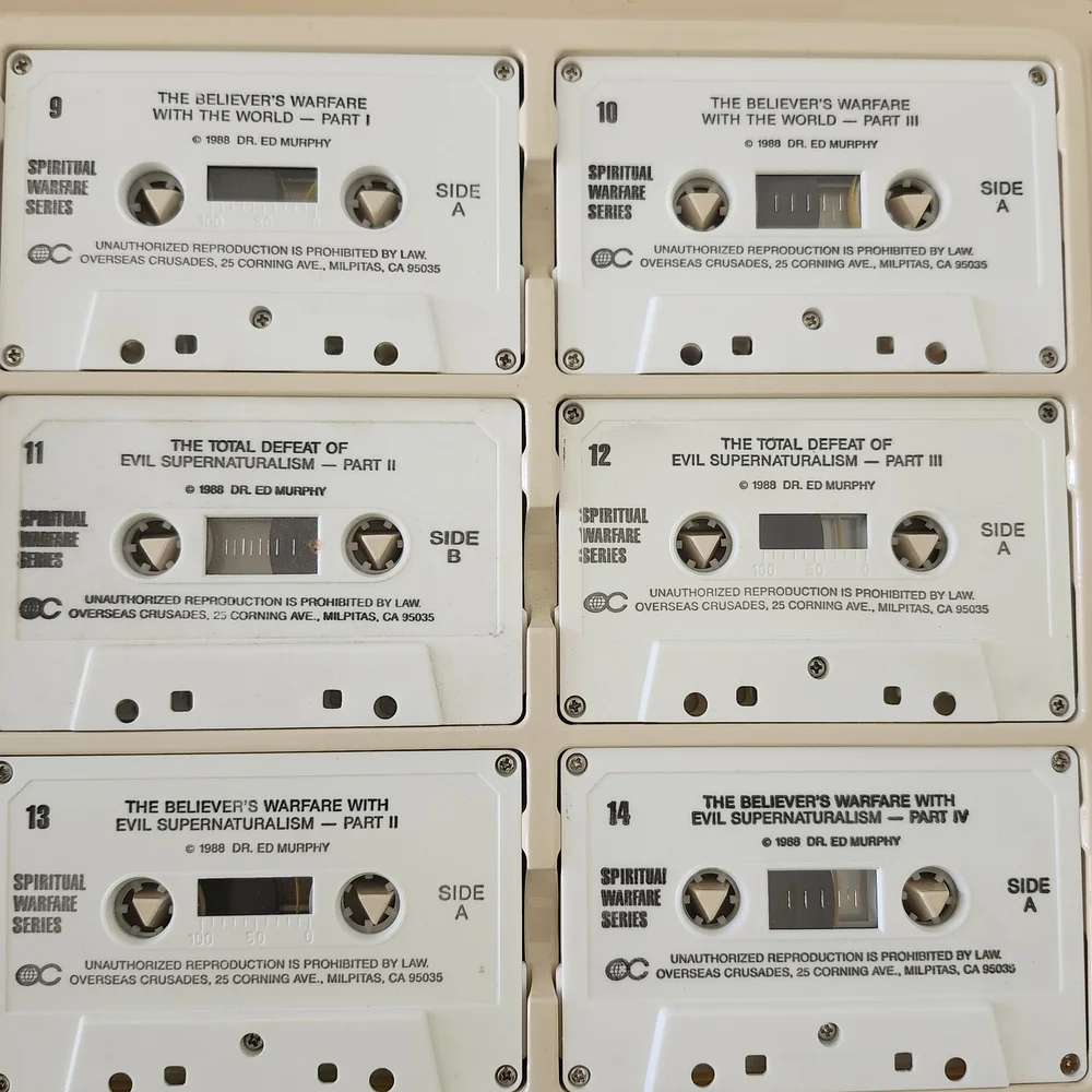 Vintage Rare Dr. Ed Murphy Spiritual Warfare Cassette Tape Set Set Of 16.